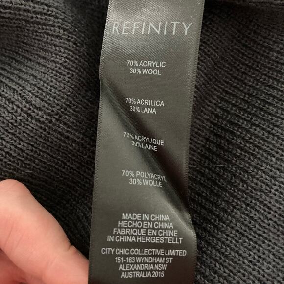 City chic Nordstrom Sound Check charcoal marle plus size boho cape poncho 14 1X - Picture 9 of 11